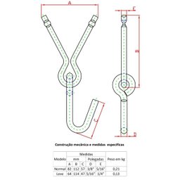 2 Ganchos de rede para chumbar linha leve Forsul Prata - 2