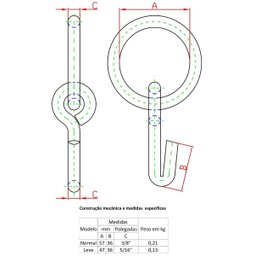 2 Esticadores de Arame Farpado Tipo Articulado Linha Leve 5/16 Forsul Prata - 2