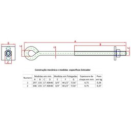 2 Esticadores / cordoalha 1/2 25cm N-1 Forsul Prata - 2