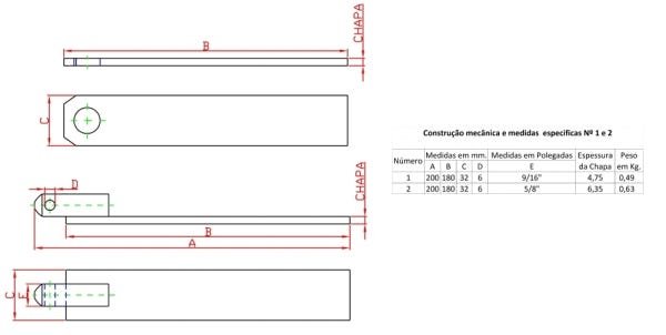 Fecho para Carroceria 3/16 Forsul Polida - 2