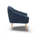 Ver imagem 4 de Kit 02 Poltronas Giovana Suede Azul Marinho Pés Palito Natural - D’Rossi