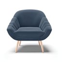 Ver imagem 3 de Kit 02 Poltronas Giovana Suede Azul Marinho Pés Palito Natural - D’Rossi