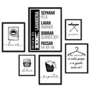 Ver imagem 1 de Composição 6 Quadros Decorativos para Lavanderia:madeira Branca