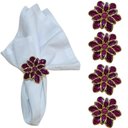 Ver imagem 1 de Kit 4 Porta Guardanapos Flor Delicada Festa Marsala