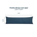 Ver imagem 2 de Kit 2 Fronhas para Travesseiro de Corpo Slim 1,50cm X 50cm - Marinho - Microfibra 100% Poliéster