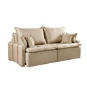 Ver imagem 3 de Sofá Orfeu 3 Lugares Retrátil e Cama 180cm Bege Linho Assento Pillow D28 Soft