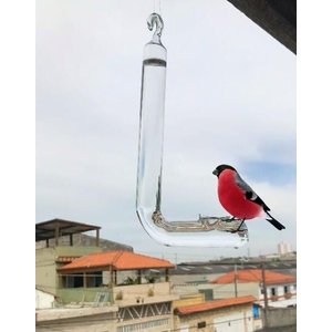 Bebedouro de vidro para pássaros ar livre jardim enganchado kit 3 unidades
