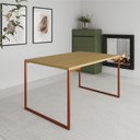 Ver imagem 2 de Mesa Jantar Manchester Canela Base Cobre com 4 Cadeiras Diamond para Sala Cozinha- Preto/cobre