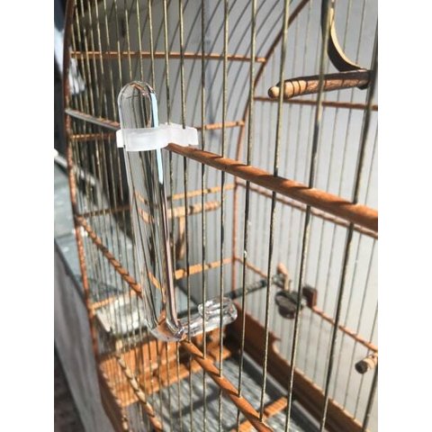 Bebedouro de vidro palito para pássaros malha fina kit 10 unidades  