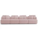 Ver imagem 3 de Sofá 5 Lugares para Sala de Estar Living 388cm Arlo F04 Veludo Rosê - Lyam Decor