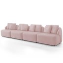 Ver imagem 6 de Sofá 5 Lugares para Sala de Estar Living 388cm Arlo F04 Veludo Rosê - Lyam Decor