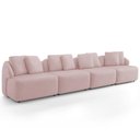 Ver imagem 2 de Sofá 5 Lugares para Sala de Estar Living 388cm Arlo F04 Veludo Rosê - Lyam Decor