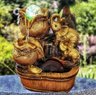 Fonte Decorativa Dourado Sorte Prosperidade Led Luminoso Moinho Elefante Feng Shui - 1