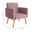 Ver imagem 2 de Poltrona para Decoração Sara Veludo Turkey Rosa
