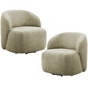 Ver imagem 1 de Kit 02 Poltronas Giratórias Orgânica para Sala Living Heidy F04 Bouclê Verde Oliva - Lyam Decor