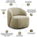 Ver imagem 5 de Kit 02 Poltronas Giratórias Orgânica para Sala Living Heidy F04 Bouclê Verde Oliva - Lyam Decor