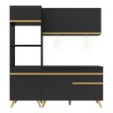 Ver imagem 7 de Armário de Cozinha Compacta 182cm com Leds Veneza Up Multimóveis V2019 Preto/Dourado