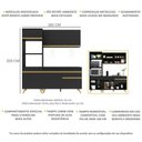 Ver imagem 4 de Armário de Cozinha Compacta 182cm com Leds Veneza Up Multimóveis V2019 Preto/Dourado