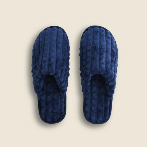 Pantufa Premium Navy Microfibra Azul 37x38 - A\casa