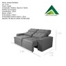 Sofá Retrátil Reclinável com Pillow no Assento Suede Cinza Veneza Estofados 1.5 Metros com Montagem - 2