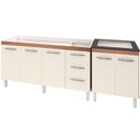 Ver imagem 1 de Balcao Pia 160cm e Cooktop 5 Bocas Savana Off White Mobbs