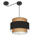 Ver imagem 1 de Lustre Sala de Jantar com Desvio Vivare Md-4397 Cúpula em Tecido 40cm Palha Preto Palha 110v 220v