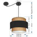 Ver imagem 7 de Lustre Sala de Jantar com Desvio Vivare Md-4397 Cúpula em Tecido 40cm Palha Preto Palha 110v 220v
