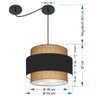 Lustre Sala de Jantar com Desvio Vivare Md-4397 Cúpula em Tecido 40cm Palha Preto Palha 110v 220v - 7