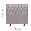 Ver imagem 3 de Cabeceira Estofada Cama Box Casal 140cm Istambul Corino Cinza Claro- Mabe Magazine