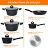 Conjunto de Panelas de Indução Antiaderente Cerâmica Viena Preto 5 Peças - Casambiente - 6