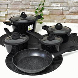 Conjunto de Panelas de Indução Antiaderente Cerâmica Viena Preto 5 Peças - Casambiente - 2