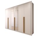 Ver imagem 3 de Guarda-roupa Casal Classic 6 Portas 6 Gavetas 100% Mdf com Espelho Branco - Panorama Móveis