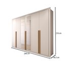 Ver imagem 4 de Guarda-roupa Casal Classic 6 Portas 6 Gavetas 100% Mdf com Espelho Branco - Panorama Móveis