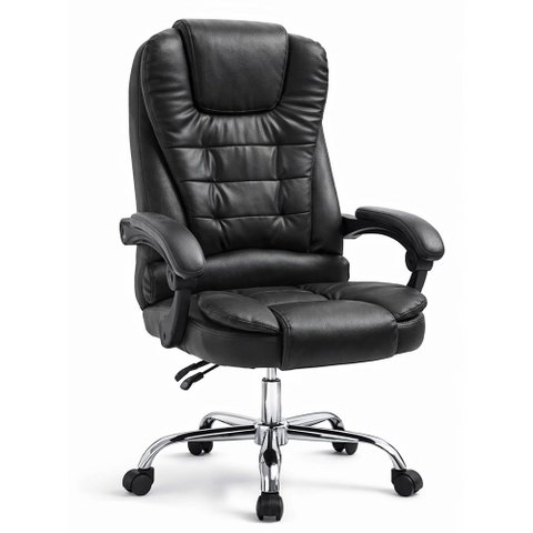 Cadeira de Escritório Presidente Giratória Office Liziê Courino Preto - Sallar Home