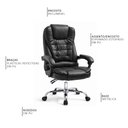Ver imagem 3 de Cadeira de Escritório Presidente Giratória Office Liziê Courino Preto - Sallar Home