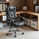 Ver imagem 2 de Cadeira de Escritório Presidente Giratória Office Liziê Courino Preto - Sallar Home