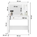 Ver imagem 2 de Penteadeira Camarim Ideal com Espelho e Led Branco Moval