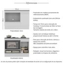 Ver imagem 3 de Balcão Cozinha para Cooktop+forno 105cm 1 Porta 1 Gaveta C/rodapé Veneza Multimóveis Mp2295 -