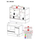 Ver imagem 4 de Balcão Cozinha para Cooktop+forno 105cm 1 Porta 1 Gaveta C/rodapé Veneza Multimóveis Mp2295 -
