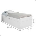 Ver imagem 2 de Cama Baú Solteiro Cinthya MDF-MDP Branco 94cm 193cm Framar