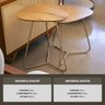 Conjunto de Mesinhas Laterais Orgânica Industrial Moderno para Sala - Madeira Maciça Base Champanhe - 3