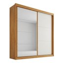 Ver imagem 1 de Guarda-roupa Casal Mali 2 Portas 3 Gavetas 100% Mdf com Espelho Peroba/off White - Europa Móveis