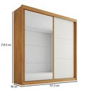 Ver imagem 3 de Guarda-roupa Casal Mali 2 Portas 3 Gavetas 100% Mdf com Espelho Peroba/off White - Europa Móveis