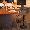 Ver imagem 2 de Banqueta Alta Estofado Com Encosto Alto Giratória Para Cozinha Barbacena Éssen Preto Vintage Luxo