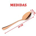 Ver imagem 2 de Kit Jogo de Colher Refeição Gold Rose 12pç Inox Rústico Luxo