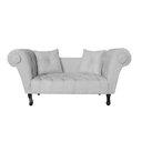 Ver imagem 2 de Namoradeira Recamier Sofá Decorativo 02 Lugares Dubai Corano Branco - Lm Decor