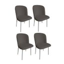 Ver imagem 1 de Kit 4 Cadeiras Sala de Jantar Base Fixa Aço Cinza Elana Jvb Móveis: Cinza
