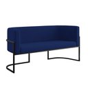Ver imagem 1 de Sofá Namoradeira 2 Lugares Moderna Base Metal Black – Balaqui Cor:azul Marinho