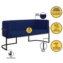 Ver imagem 2 de Sofá Namoradeira 2 Lugares Moderna Base Metal Black – Balaqui Cor:azul Marinho