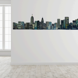 Adesivo de Parede Decoração Prédios Cidade a Noite